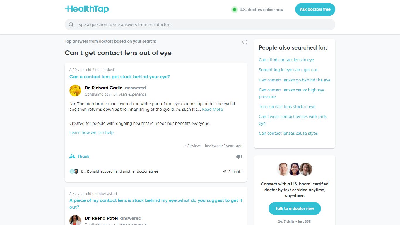Can t get contact lens out of eye - HealthTap
