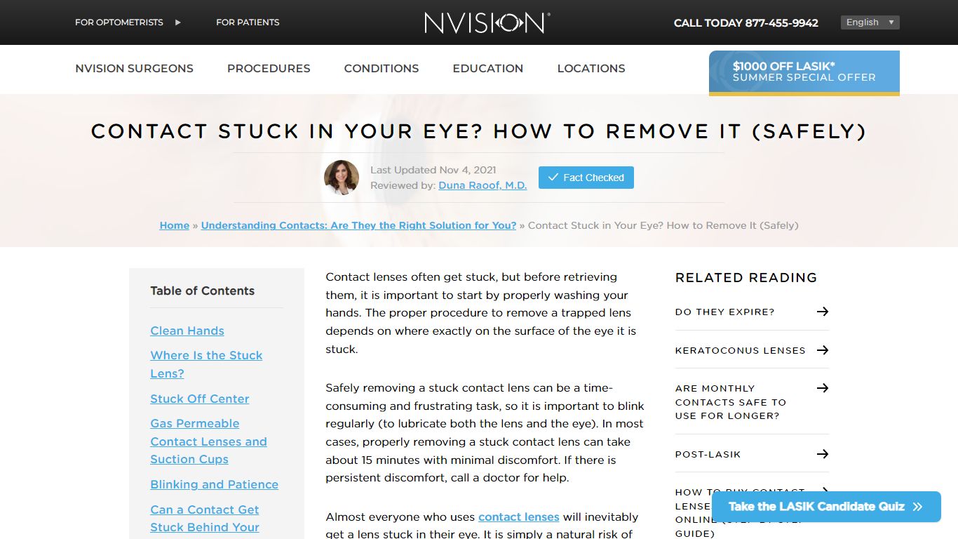 Contact Stuck in Your Eye? How to Remove It (Safely)