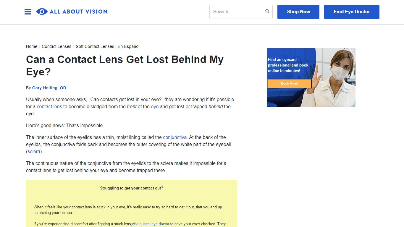Can Contacts Get Lost in Your Eye? - All About Vision